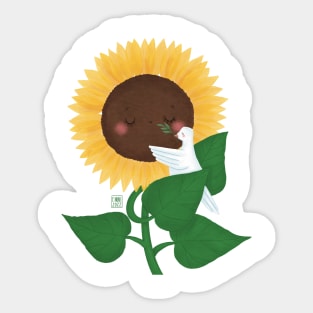 Sunflower and dove Sticker